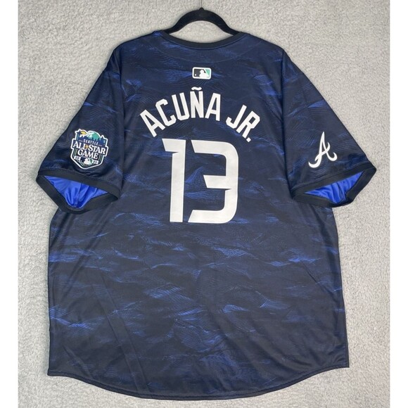 Nike Jersey 2023 All Star Ronald Acuna Jr #13 Atlanta Braves Mens 3XL Black NWOT - Picture 1 of 11